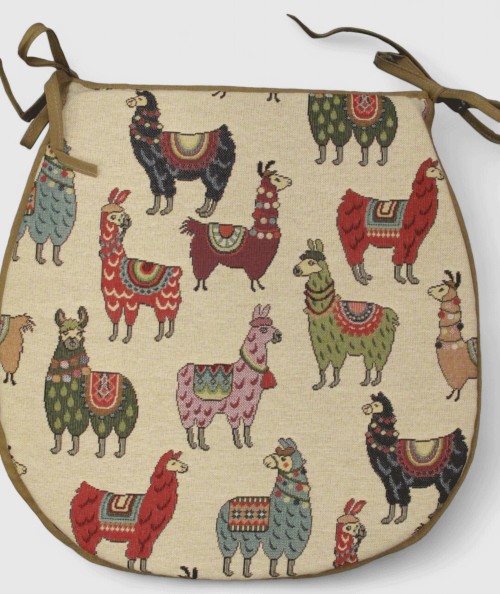 Tapestry Llama D Shaped Seat Pads