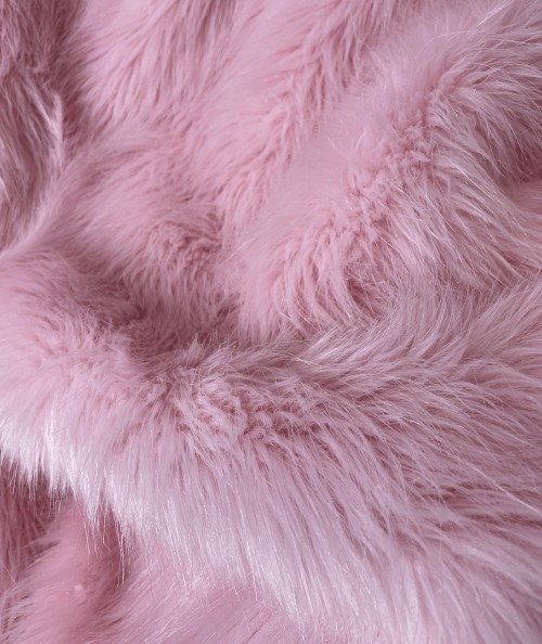 Pink faux fur fabric