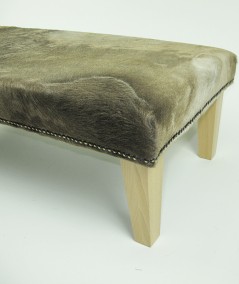 Extra Large Dark Beige Cowhide Footstool 326