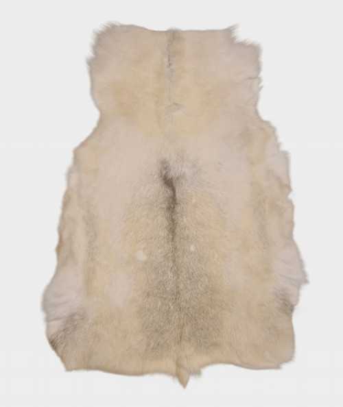 Pale cream and ivory reindeer hide rug