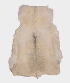 Pale cream and ivory reindeer hide rug