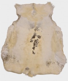 Extra large cream and ivory reindeer skin rug