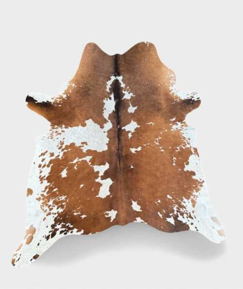 Large Tan & White Cow Skin Rug CR00204