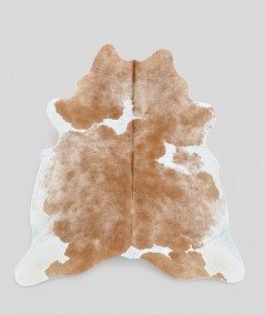 Large Tan & White Cowhide Rug CR00206