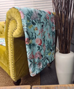 Double sided floral velvet sofa throw