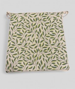 Tapered Seat Pad Green Leaves