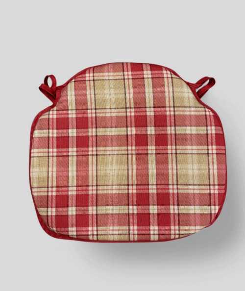 Spindle Seat Pads Highland Check Red