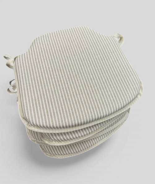 White Stripe Spindle Chair Pads