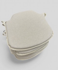 White Stripe Spindle Chair Pads