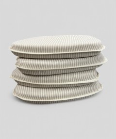 White And Beige Striped Spindle Seat Pads