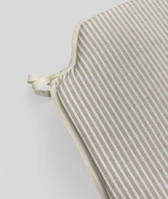 white and beige striped linen type seat pads