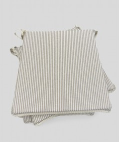 White Stripe Tapered Chair Pads