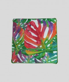 Square Seat Pad Tropical Leaves