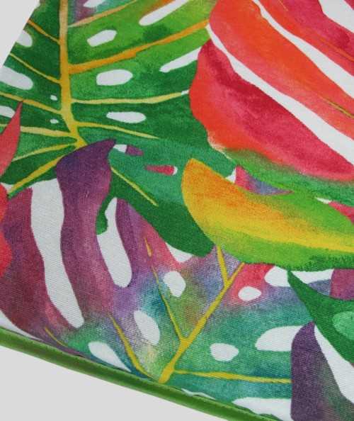 Modern multi-coloured tropical leaves square chair pads