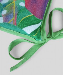 Modern multi-coloured tropical leaves square seat cushions