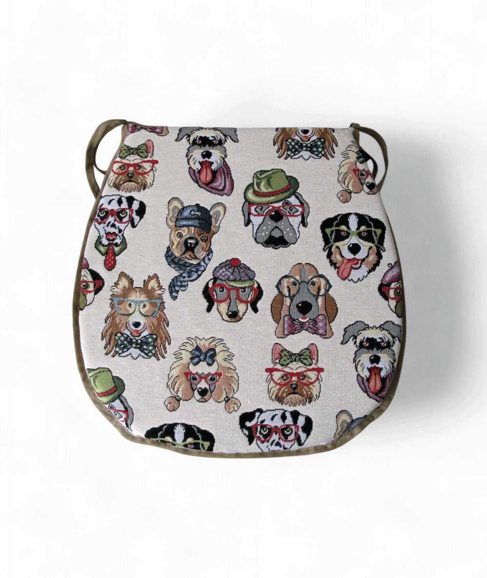 Tapestry Dog D Shaped Seat Pads