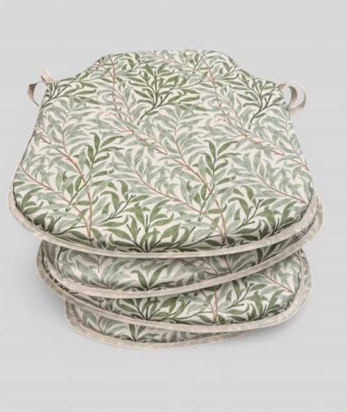 Patterned spindle seat pads in light green