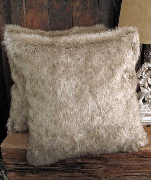 Tundra Wolf Faux Fur Cushion