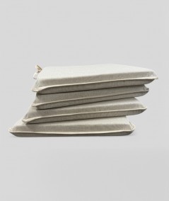 Extra thick plain beige linen seat pads