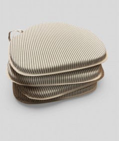 Grey Stripe Spindle Chair Pads