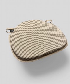 Extra thick grey striped chair pads with ties