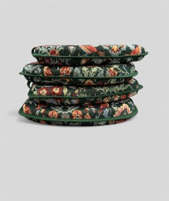 Classical green patterned tapestry spindle seat pads