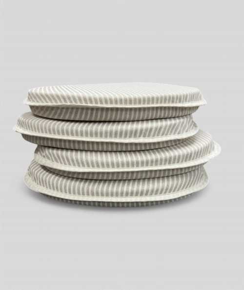 White Stripe D Shaped Chair Pads