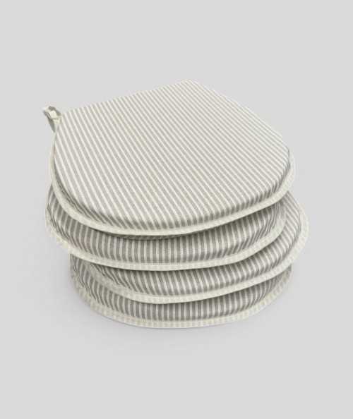 White and beige striped extra thick seat pads