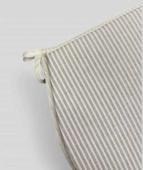 White and beige striped extra thick chair pads