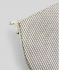 White and beige striped extra thick chair pads