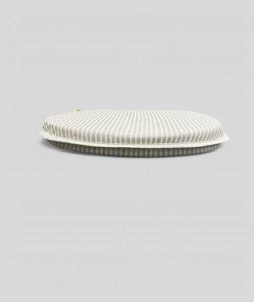 White and beige striped D shaped extra thick seat pads