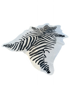 Large zebra cowhide rug