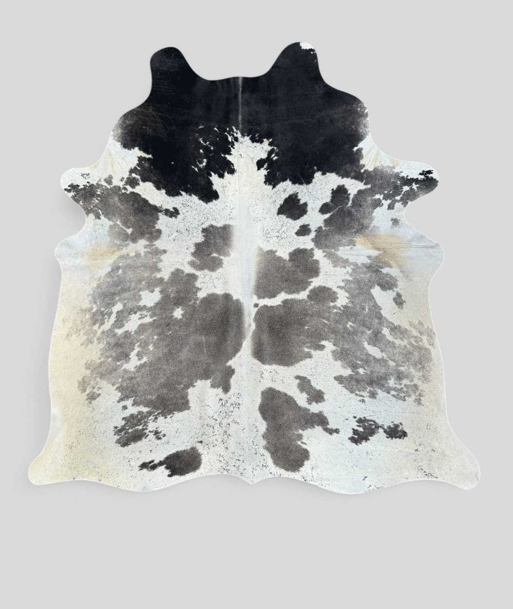 X/Large Black, Grey and off-white Cowhide Rug CR00142