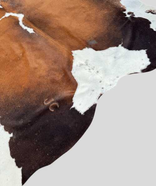 X/Large Tri-colour Cowhide Rug In Browns & White CR00152