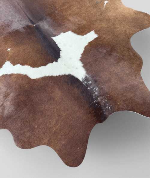 Large Brown & White Hair On Hide Rug