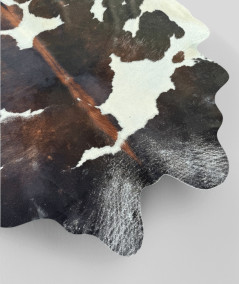 Dark Brown & White Cowhide Rug CR00154