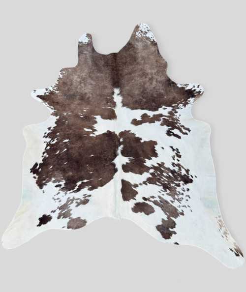 X/Large Dark Brown and White Cowhide Rug