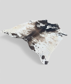 X/Large Dark Brown and White Cowhide Rug