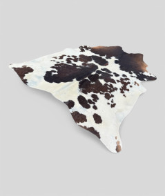 X/Large Dark Brown and White Cow Hide