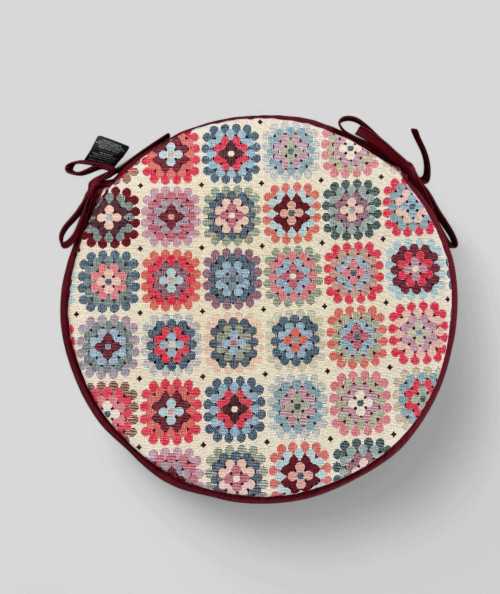 Round Bistro Crochet Tapestry Seat Pads