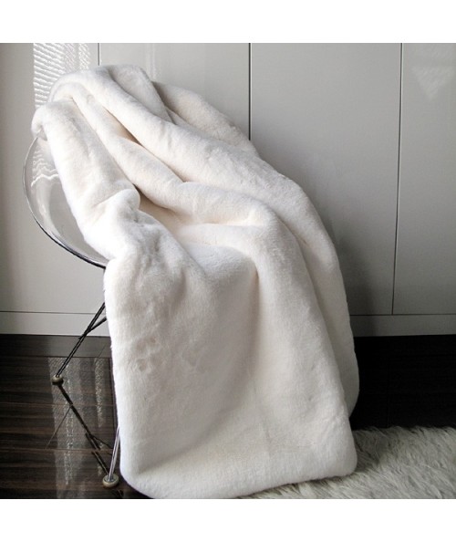 Richmond Cream plain fur blanket