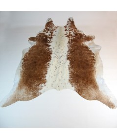 Extra Large Tan and off-white Cowhide Rug CR00141